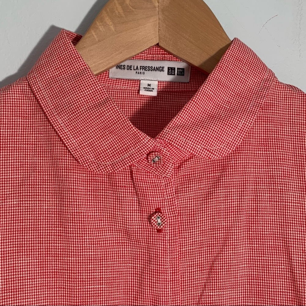 Uniqlo Ines De La Fressange Red Gingham Button-Down